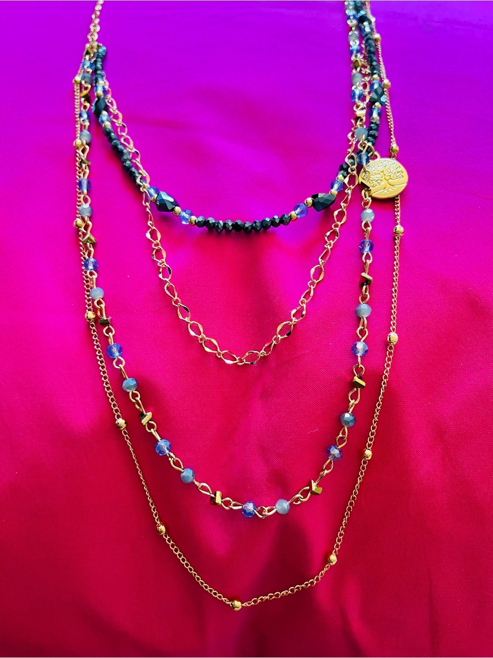 Multi strand bohemian boho necklace layering